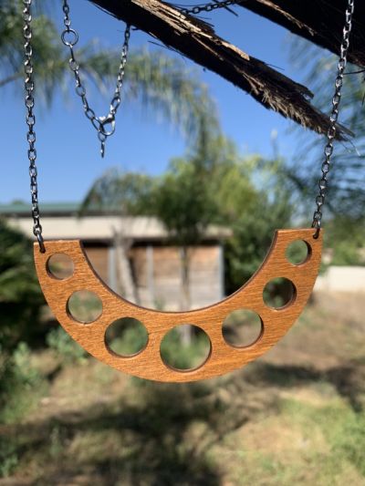 Hanging Circles Half Circle NECKLACE #6125