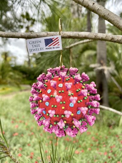 Covid 19 Virus Model Ornament (as EARRINGS)