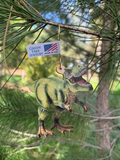 t-rex wood ornament