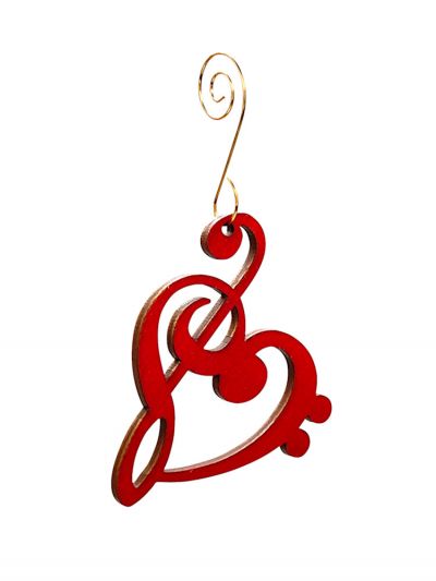 Treble Clef Heart Ornament # 9996