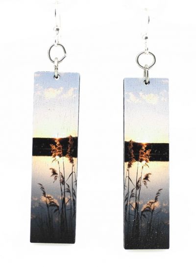 reflection wood earrings