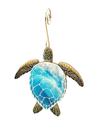 Turtle with Waves Ornament #9882
