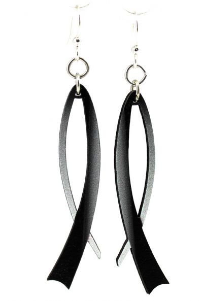 modern ribbon wood earrings
