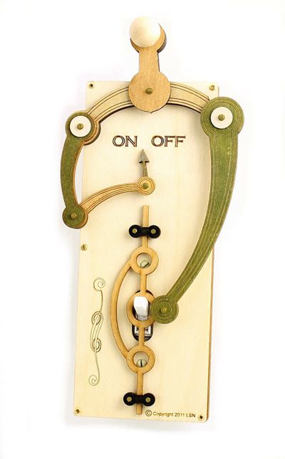 Single Toggle Switch Plate 8001C Natural Wood & Green
