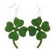 kelly green four leaf clover earrings