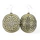 green irish design wood earrings