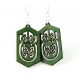 kelly green celtic rectangle earrings
