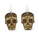 sugar skull wood earrings