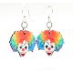 clown wood earrings