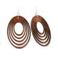 cinnamon oval offset wood earrings