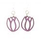 Violet tulip blossom wood earrings