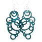 teal bubble wood earrings