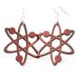 cherry red atom earrings