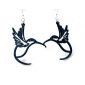 Royal Blue Hummingbird wood earrings