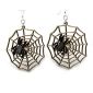 spider web wood earrings