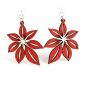 Poinsettia wood earrings