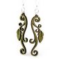 apple green leaves on vine earrings