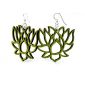 green lotus wood earrings