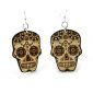 sugar skull wood earrings