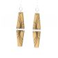 black mirror pyramid wood earrings