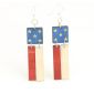 american flag wood earrings