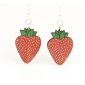 strawberry wood earrings