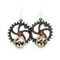 Kinetic gear wood earrings