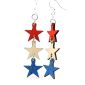 4th of july star wood earrings