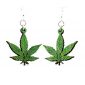 hemp leave wood earrings