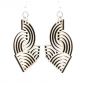 natural wood air wave wood earrings