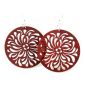 Cherry red raindrop circle earrings