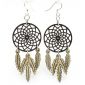 brown dreamcatcher wood earrings