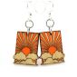sunrise blossom wood earrings
