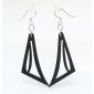 black jawline wood earrings