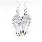 angel wing wood earrings