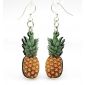 pineapple wood earrings