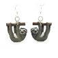 sloth wood earrings