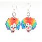 clown wood earrings