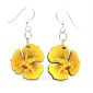 sego lily blossom wood earrings