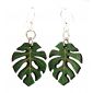 kelly green split leaf blossom earrings