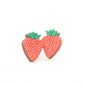 strawberry stud wood earrings