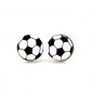 soccer ball stud wood earrings