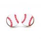 Baseball stud wood earrings