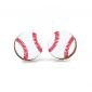 Baseball stud wood earrings