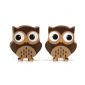 owl stud wood earrings