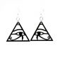 eye of horus wood earrings