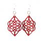 cherry red celtic heart wood earrings