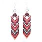 african chevron wood earrings