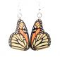 monarch butterfly wood earrings