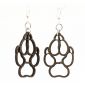 Brown Dog Paw wood earrings